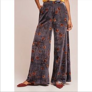 Anthropologie High Waist Jessie Velvet Wide Leg